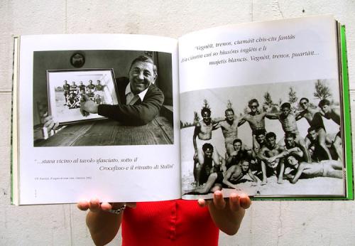 Dino Peresson e una foto scattata da Pasolini sul Tagliamento ai compagni di Santa Sàbida nel 1947